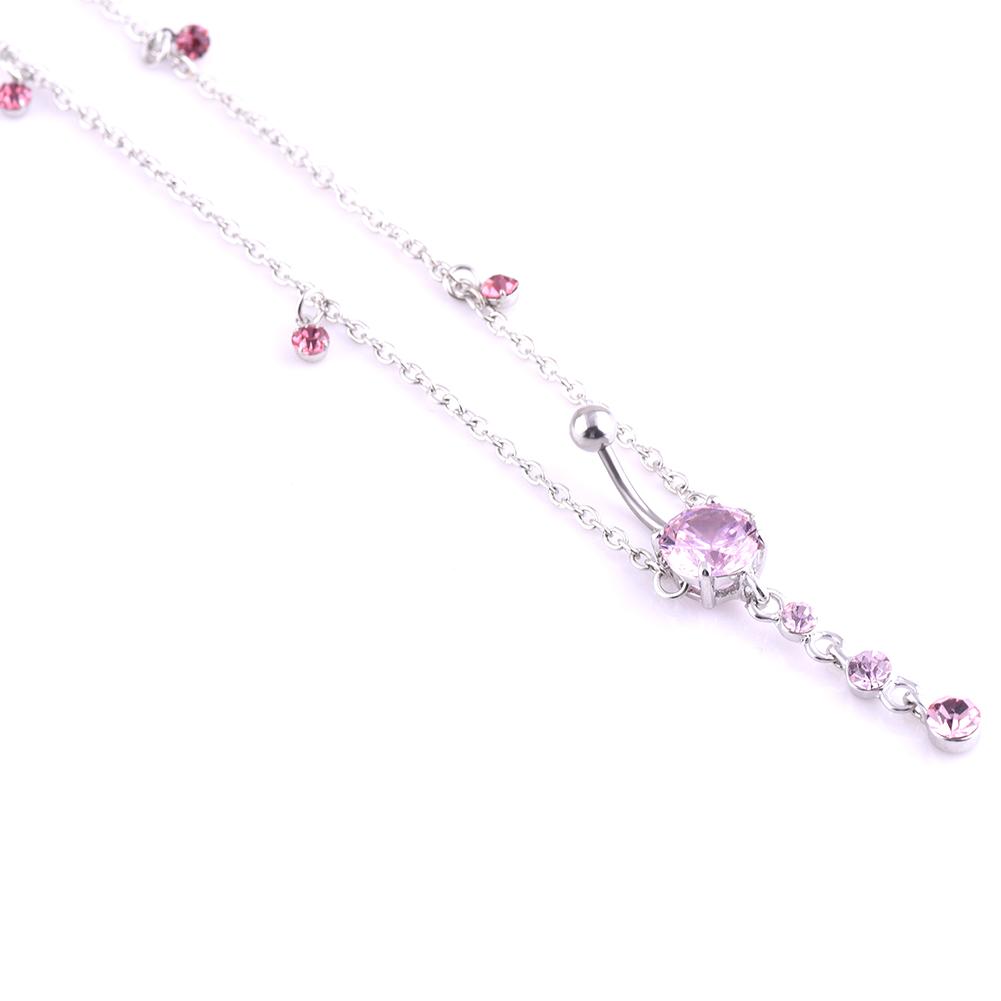 Модная цепочка на талию из горного хрусталя, подвеска-планка, пирсинг пупка