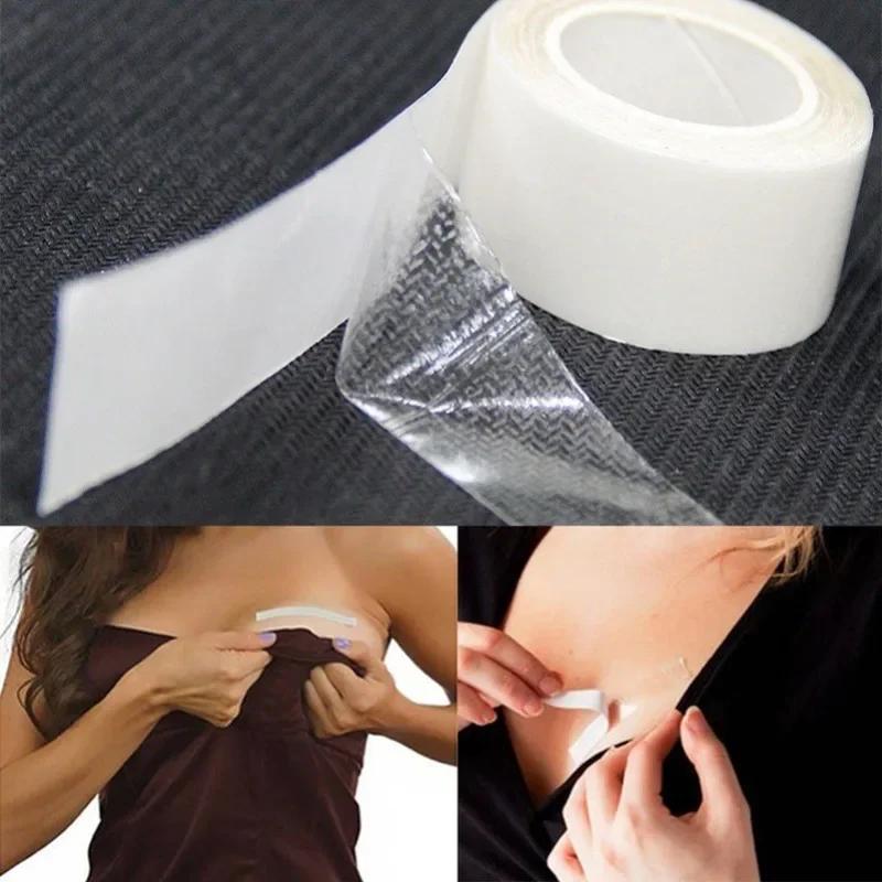 Двусторонний Body Tape Самоклеящаяся лента для одежды Бюстгальтер Платье Рубашка Секретная наклейка Прозрачная лента для белья Невидимая накладка на грудь Anti-Naked