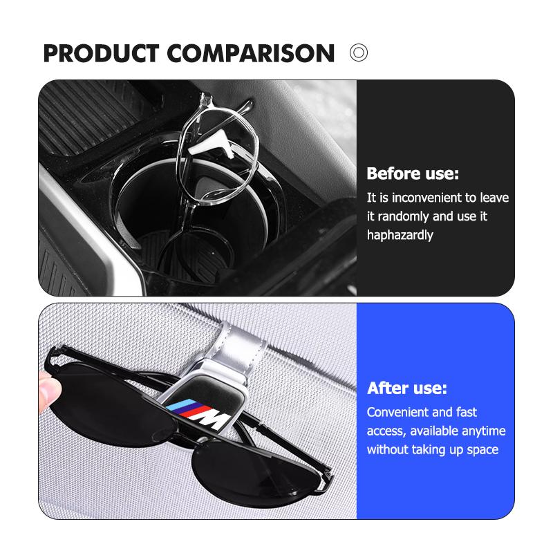 XWOWN1 2025 Hot Car Glasses Holder Sun Visor Clip Suede Eyeglasses Hanger For BMW E70 E91 E30 G30 E53 M3 M5 X6 X4 X7 E92 E93 X1 X3 X5 QQ11