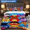 3PCS Se-same Characters Bedding Set,Including 1pc Duvet Cover And 2pcs Pillowcases Perfect for Bedroom, Dormitory, Fan Christmas gift
