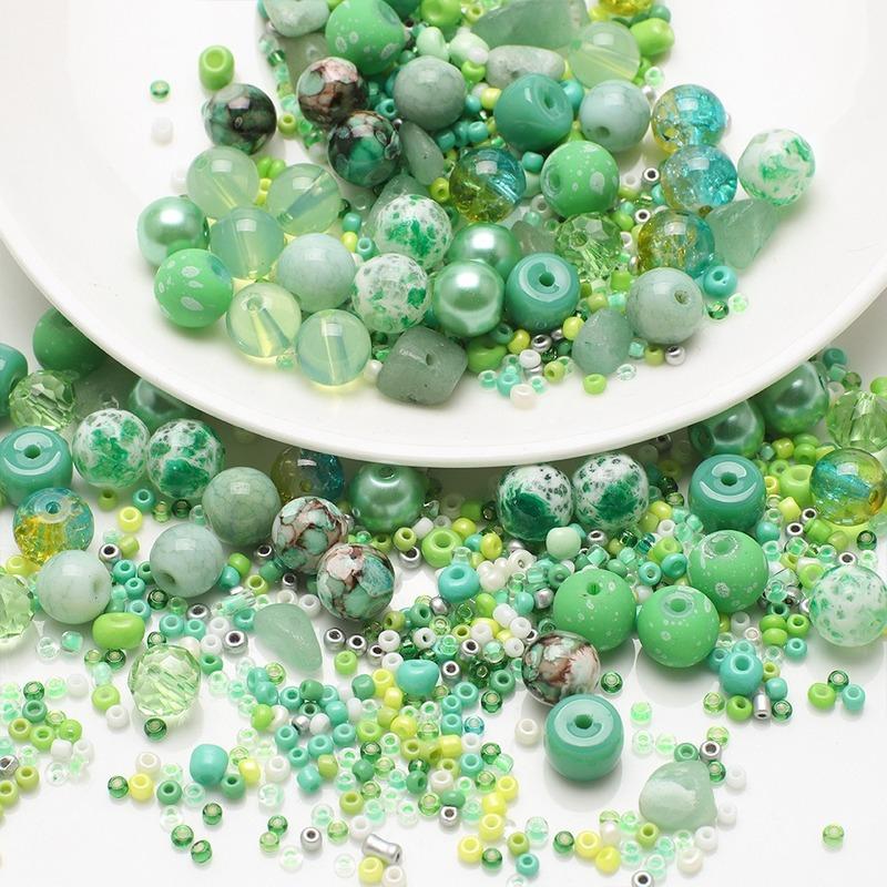 50g/bag Mixed Color Loose Beads Glass Acrylic Beads For DIY Jewelry Making Accessories
