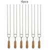 6pcs Stainless Steel U-Shaped Barbecue Brazing Fork Needle Grilling Skewers Double Prong Bbq Grill Outdoor,grill Accesories