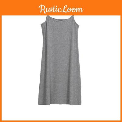 Женские длинные майки, платье-туника на бретелях, подъюбник, длина, эластичная майка-спагетти из ткани премиум-качества