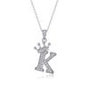 Sterling Moissanite Letter Necklace Women Initial Alphabet Pendant Chain Fashionable Style Daily Wear