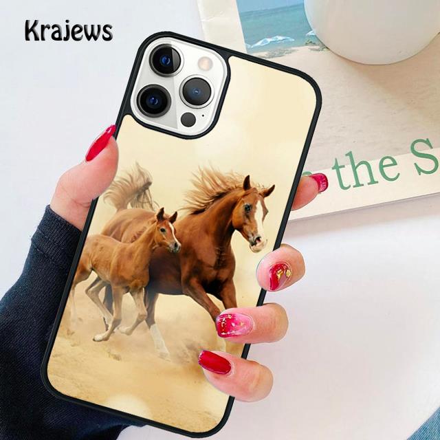 Коричневый Пегий Жеребец Мягкий Чехол для Телефона Для iPhone 17 Air 16 15 14 plus 12 13 pro max coque Fundas