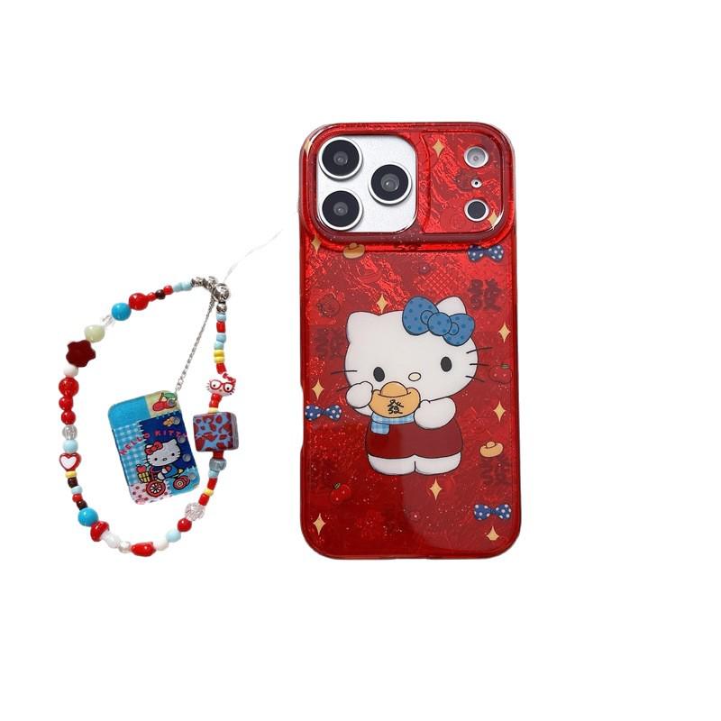 Праздничный чехол Hello Kitty в виде юаньбао для iPhone 14/15/16 Pro Max и iPhone 17
