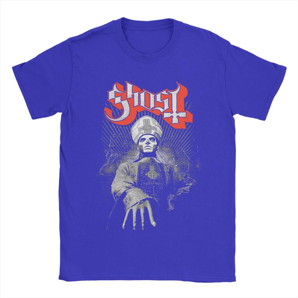 Футболки с принтом Ghost Band Papa Emeritus Rock Metal Мужские 100% Хлопок Новинка Футболки С круглым вырезом Футболки с коротким рукавом Топы Графические