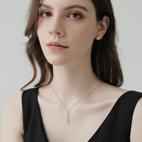 Sunflower Cremation Pendant, Memorial Pendant Necklace for Women, Gold Flower, Waterproof, Hypoallergenic, Cremation Jewelry, Urn