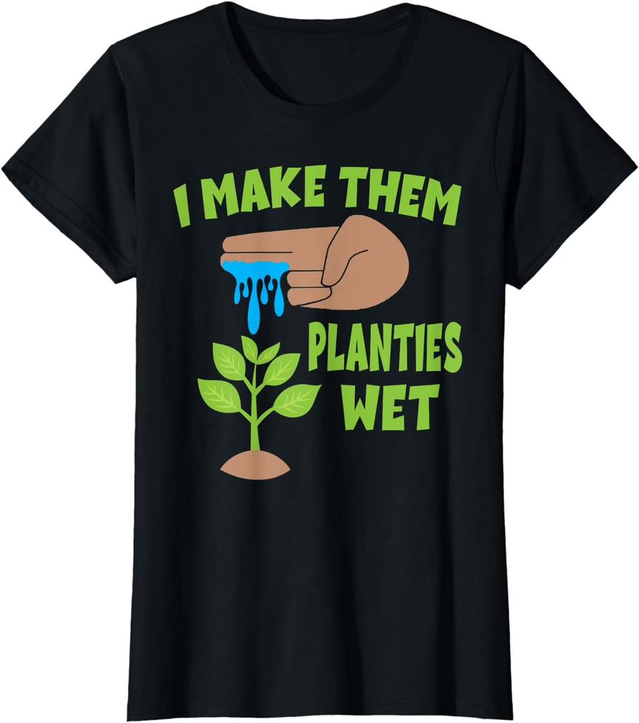 Mens Fun Graphic TShirt Series Black Wet Plant Short Sleeve Tee