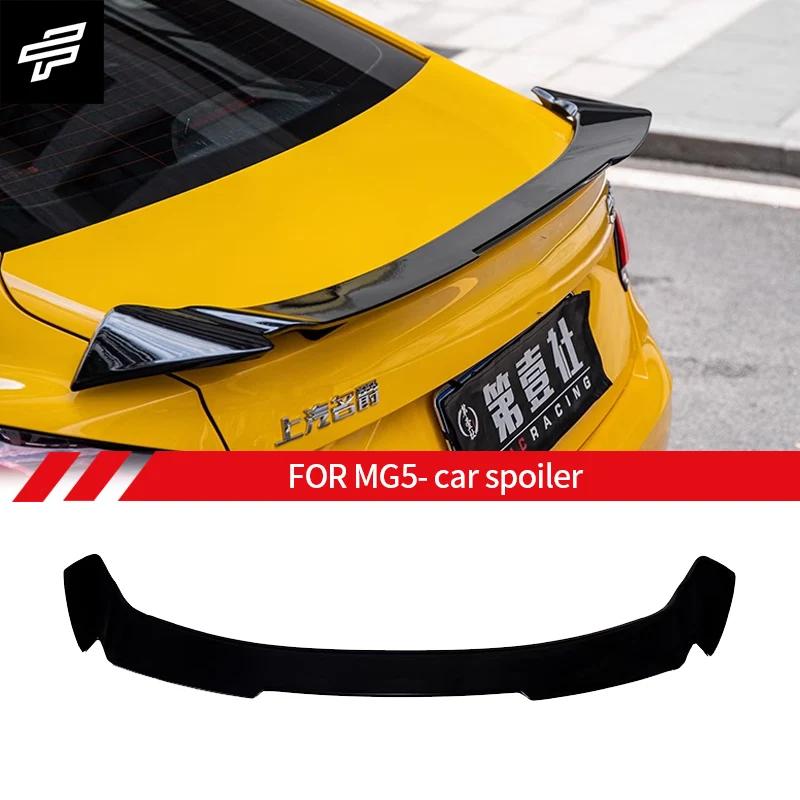 For 2021-2024 MG5 Rear Trunk Lid Lip Spoiler Morris Garages 5 MC Rear Tail Wings ABS Plastic Black Tuning Body Kit Accessories