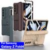 For Samsung Galaxy Z Fold 4 3 Case Armour Magnetic Hinge Hard Cover All -Included Glass Pen Holder Case For Galaxy Z Fold4 5g