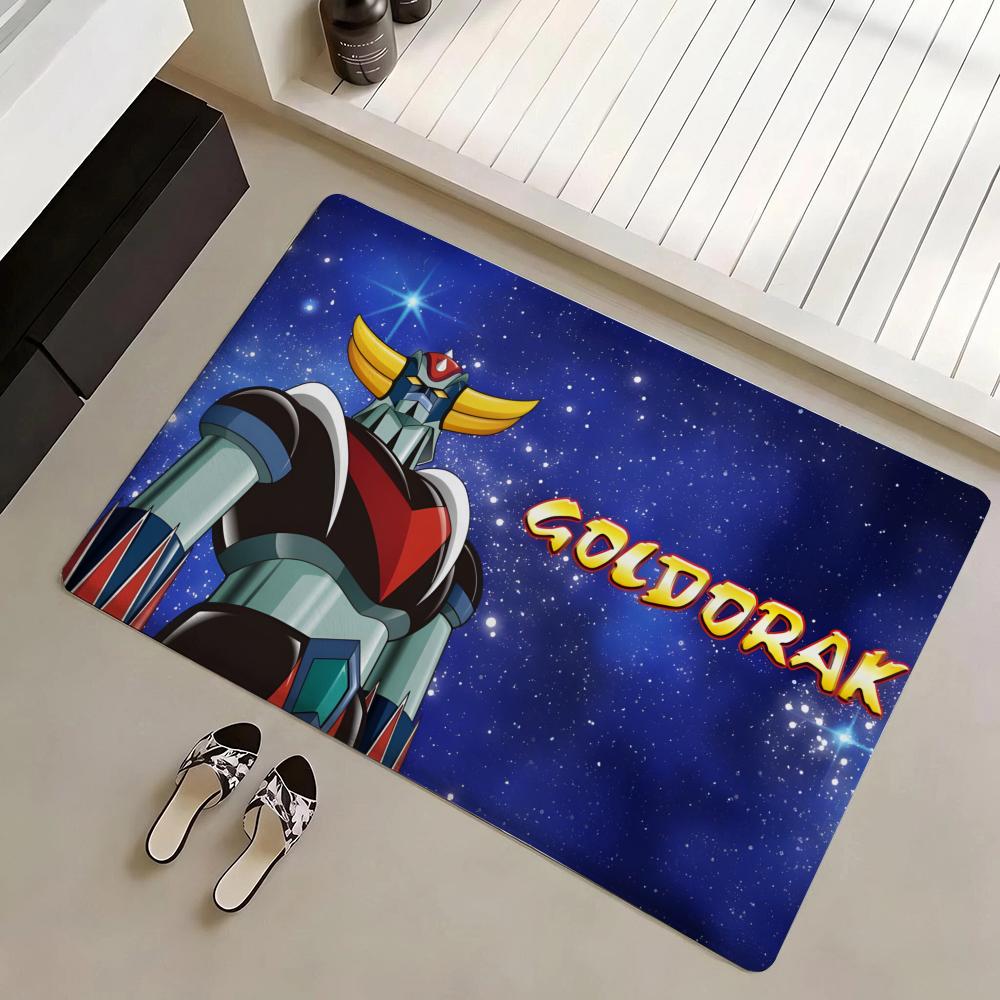 Floor Mat Eco Flannel Doormat Non-Slip Odorless Indoor Soft Short Plush Floor Rug Anime U-UFO Robot Goldrake