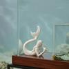 Desktop Ornament for Office 3D Printed Mermaid & Starfish Figurine, Exquisite Sculpture, Ocean Literary Style Room Decor Theme Home Fish Tank