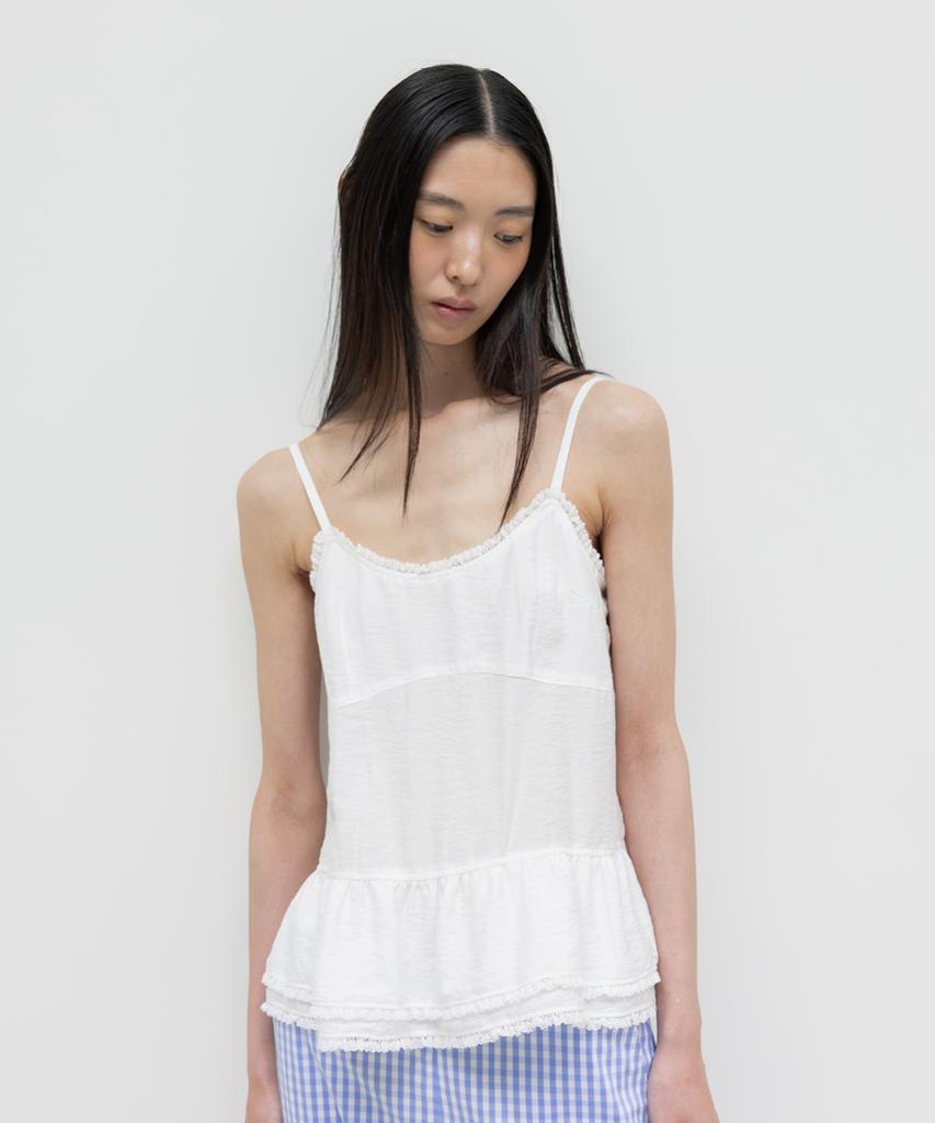GBH APPAREL Frill Lace Sleeveless / White