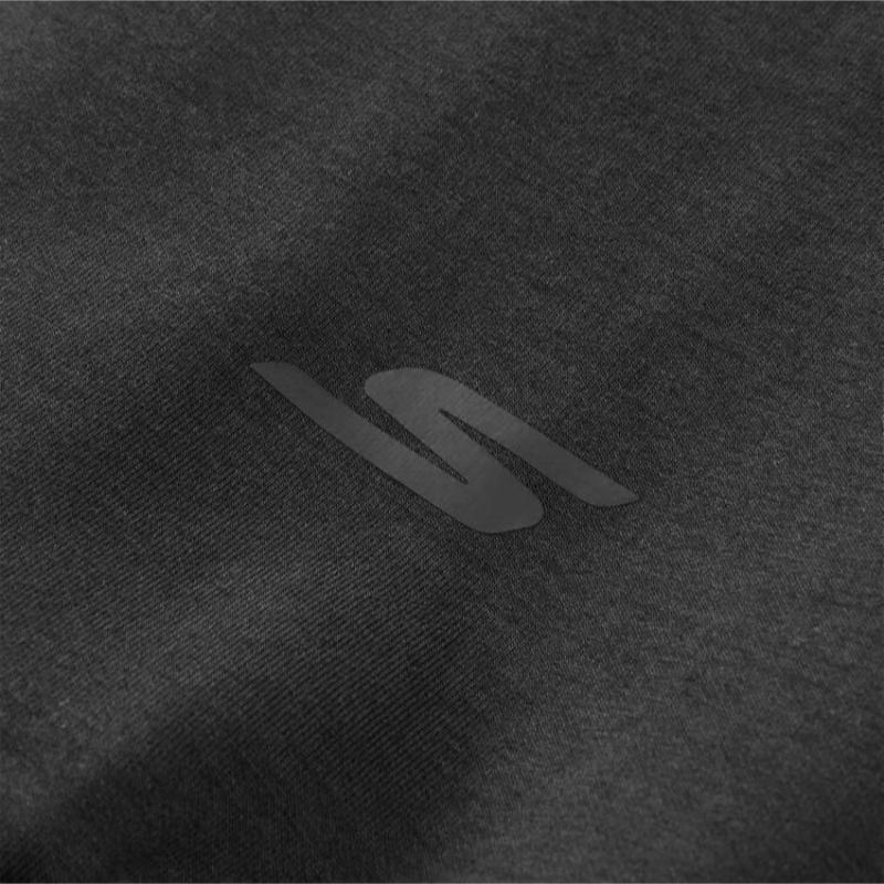 Skechers Goknit Свитшот с круглым вырезом, удобный, простой, универсальный, мужские топы, Угольно-черный P424M038-0018