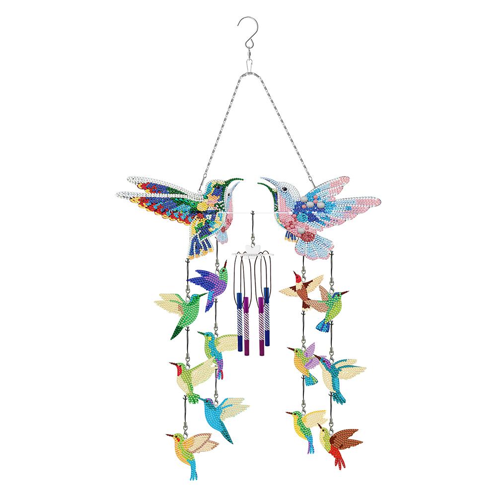 DIY Butterfly Diamond Art Sun Catchers Double Side Wind Chime Diamond Painting Dots Pendant Bird for Garden Window Decor
