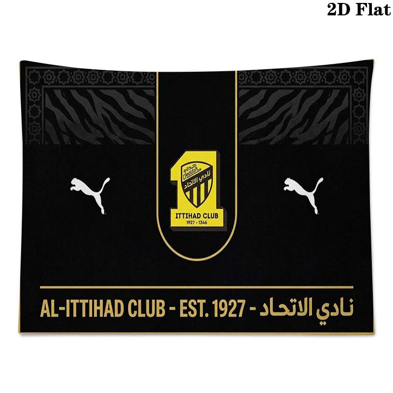 1ttihad Club Wall Tapestry Aesthetic Wall Hanging Printed Fabric Blanket Decorative Tapestries for Bedroom Living Room Home Decor