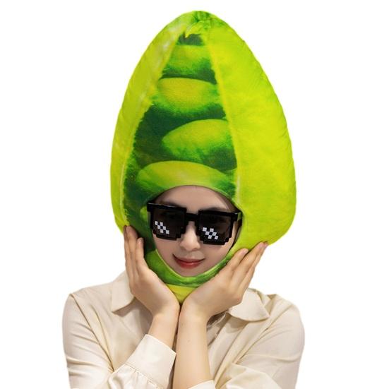 Фото-капюшон Яркий Цветной Фрукты Еда Форма Мягкий Плюшевый Головной Убор Отверстие для Лица Особенность Интернет-знаменитость Костюм Вечеринка Реквизит