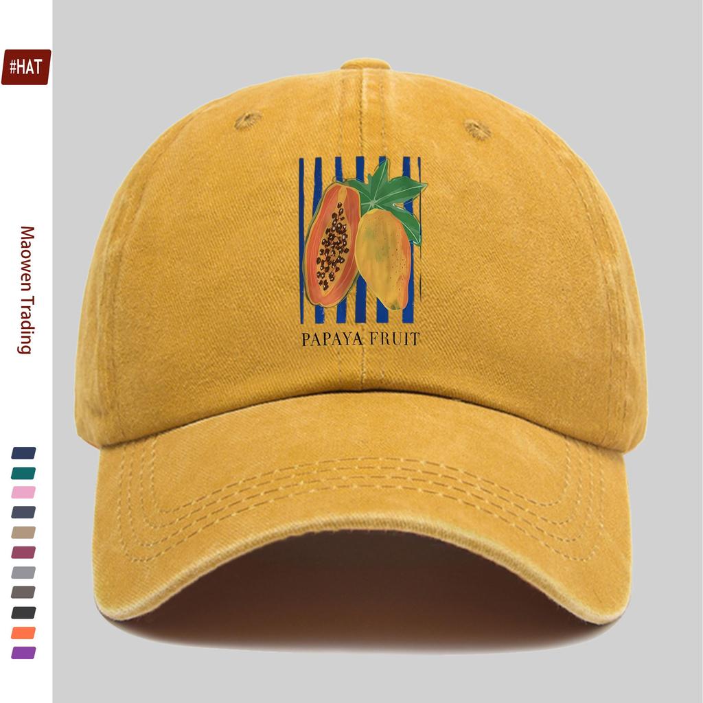 Кепка Papaya Fruit Pattern Printed Baseball Cap Illustration Style Design Casual Hat Truck Driver Comfortable Lightweight Sun Ha