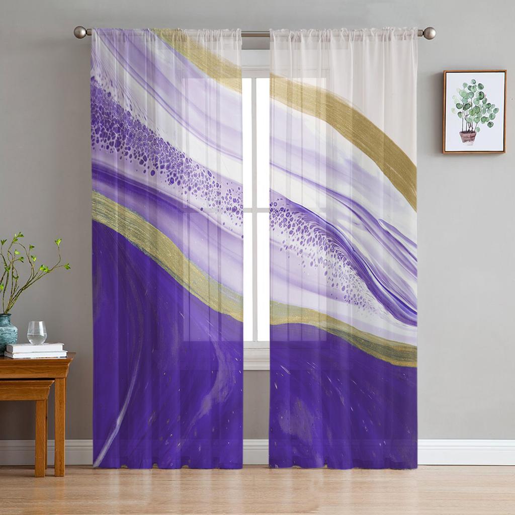 Роскошные Тюлевые Шторы Бирюзовые Градиентные Мраморные Узоры Гостиная Кухня Шифоновая Занавеска Молодежная Спальня Прозрачная Половая Занавеска