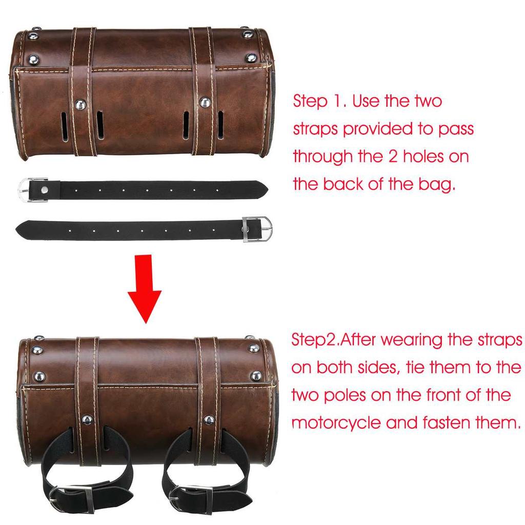 Универсальная сумка для хранения инструментов для мотоцикла, сумка для инструментов из искусственной кожи, сумка для багажа на переднюю вилку, водонепроницаемая сумка для велосипеда