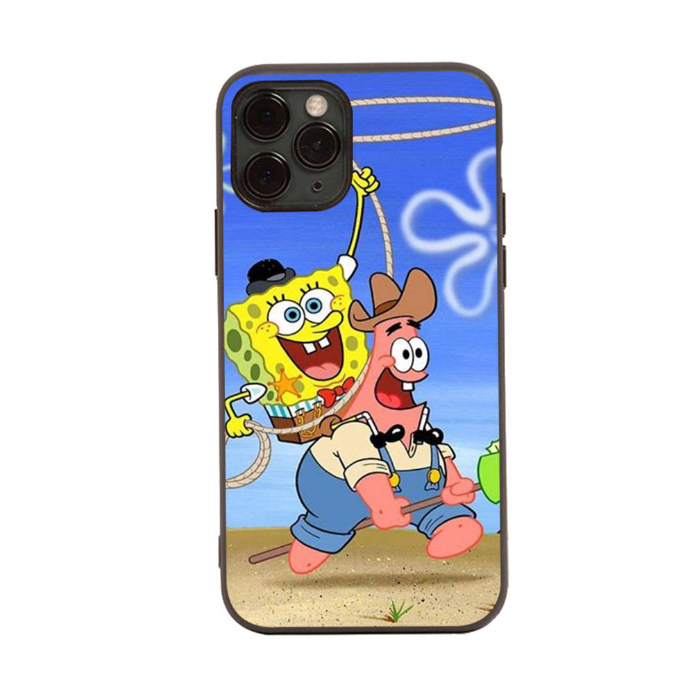 Case for Xiaomi Poco X6 X4 M5 M6 F5 F6 C65 C55 C50 C51 C40 Redmi Note 7 8 14C A3X 13C 12C 11 10A 9C Pro Black Sofe Cover SI44 SpongeBob Cartoon