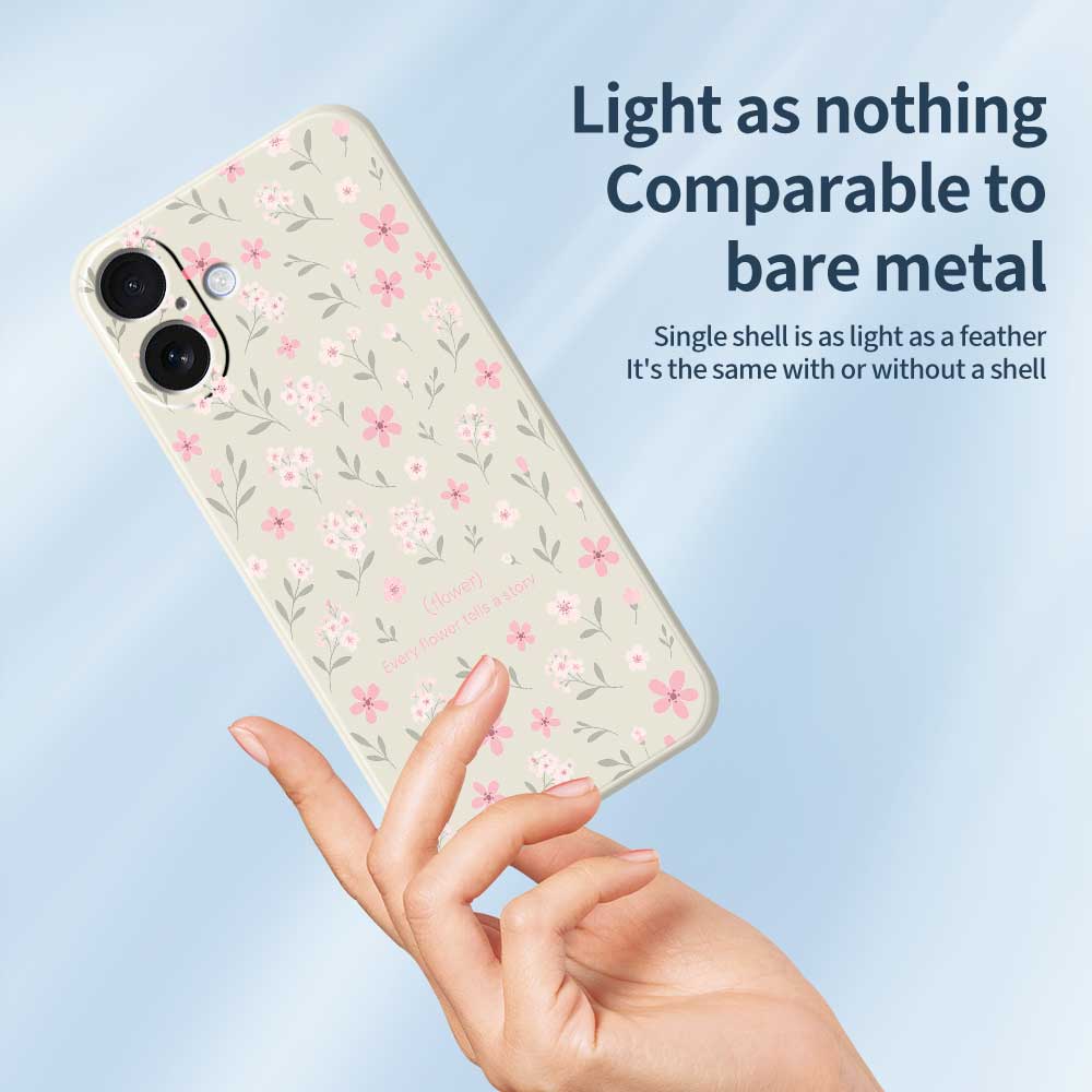 For iPhone 17 Case Small Flower Pattern Printing Straight Edge TPU Phone Back Cover