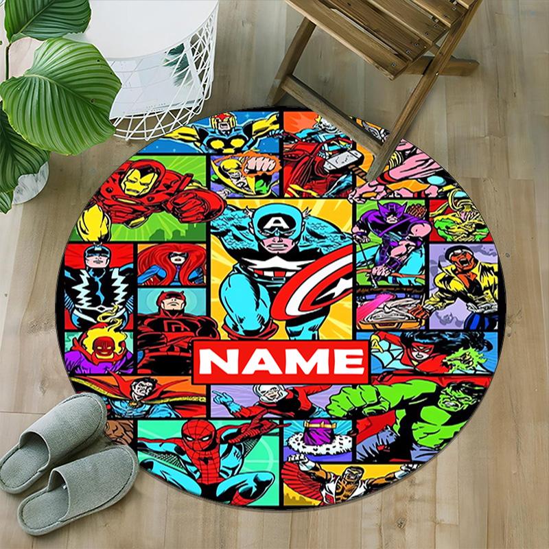 Customizable M-Marvel3 Round Non-Slip Carpet - Ideal for Garden, Picnic, Office, Perfect for Decoration, Suitable For All Seasons
