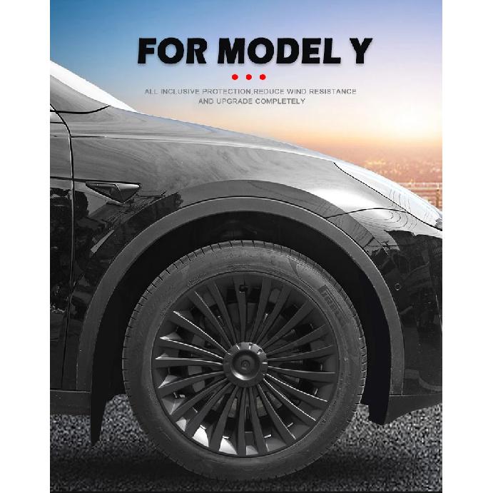 4PCS Hub Cap Performance Replacement Wheel Cap Automobile Full Rim Cover Accessories for Tesla Model Y 2018-2023 Hubcap 19 Inch