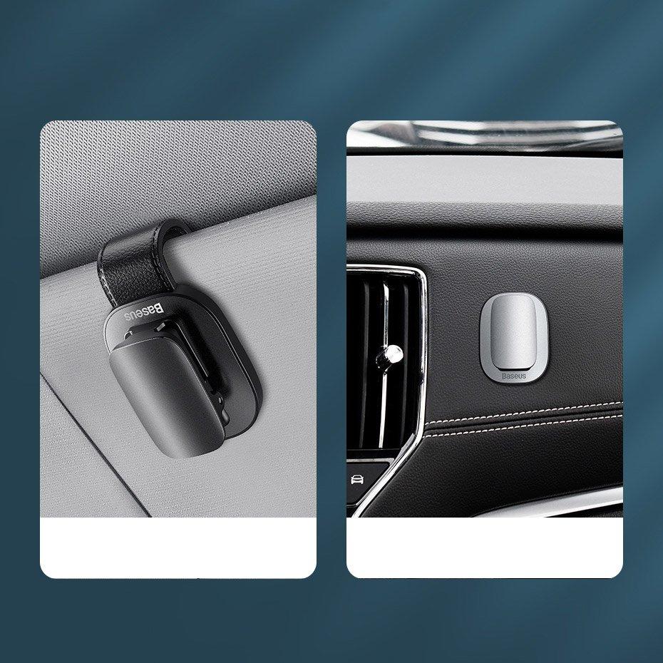 Baseus Silver Car Visor Glasses Holder Clip (ACYJN-B0S)