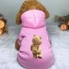 Зимняя флисовая теплая одежда для собак, милая мультяшная толстовка с капюшоном для собак маленьких собак, пуловеры, костюмы для щенков, чихуахуа, объятия
