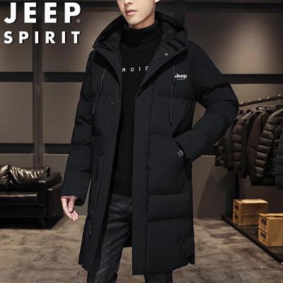 JEEP SPIRIT Мужская пуховая куртка средней длины с капюшоном