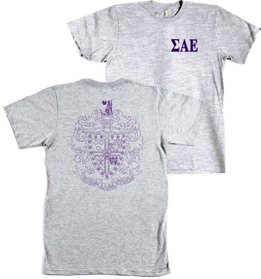 Братство Sigma Alpha Epsilon Футболка Bella + Canvas с Гербом SAE - НОВАЯ Унисекс Футболка