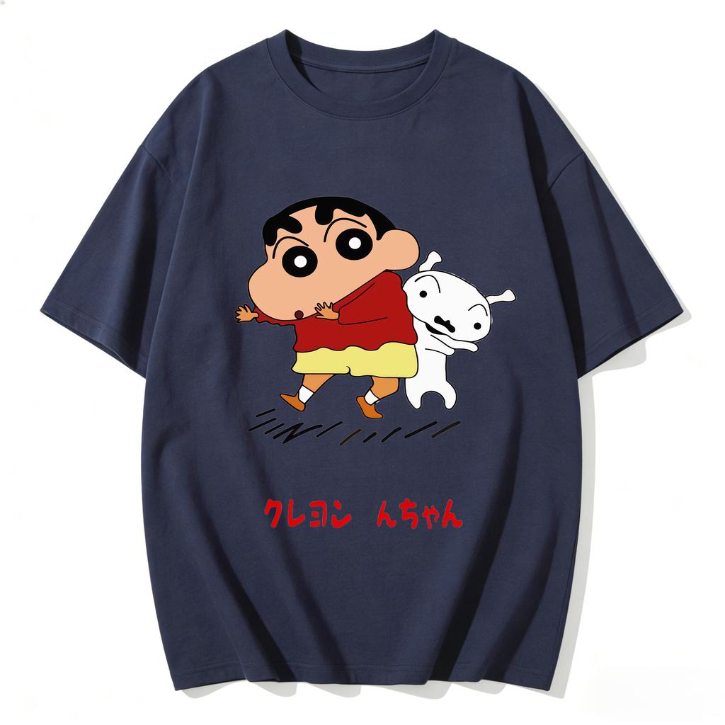 2026 Trendy Anime Crayon Shinchan Graphic Couple Tshirts Streetwear Family Matching Parentchild Clothing for Unisex Women Kids