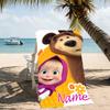 Customizable personalized beach towels Masha and the Bear themed designs.Suitable for the beach, yoga, sports;ideal as beach accessories