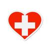 Aimant Coeur Drapeau Suisse - Multicolore - 8 Cm - 50 Pièces - Résine Synthétique - Mixte