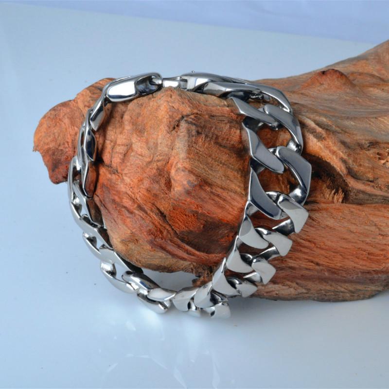 Широкий браслет из титановой стали, унисекс