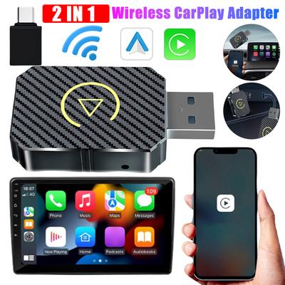 Беспроводной адаптер Carplay Android Auto Plug&Play USB-донгл для автомобиля BT 2-в-1 Мини-бокс для автомобилей с штатным проводным CarPlay/Android Auto