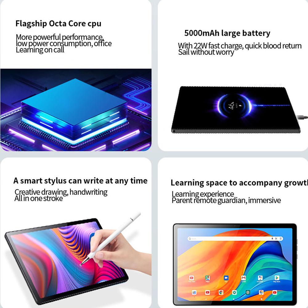 BDF 10,1-дюймовый планшетный ПК 4+64 ГБ 3G / 4G Lte Звонки Фаблет Android 11 WiFi Bluetooth 3G 4G SIM-карта с чехлом