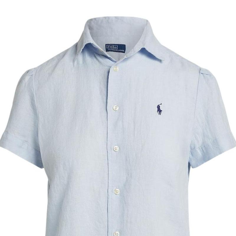 Polo Ralph Lauren SS26 Льняная Повседневная Рубашка с Коротким Рукавом Прямого Кроя Женские рубашки WMPOSHTNDO21076-400