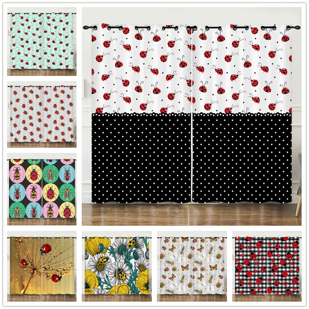 Штора Мультяшный Жук Животное Цифровая Печать Светонепроницаемая Штора Без Пробивки