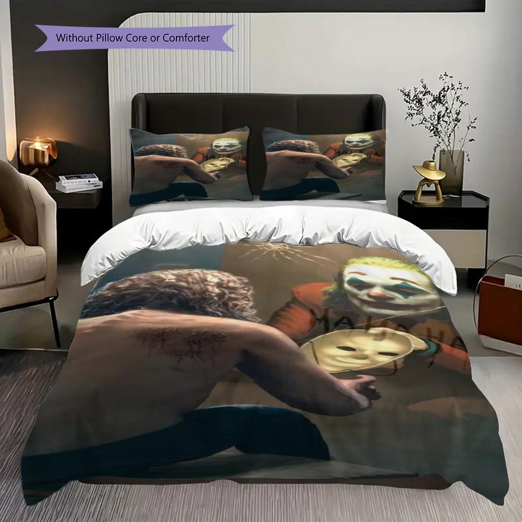 Joker Makeup Tutorial Transform Clown Threepiece Set 1 Duvet Cover 2 Pillowcase Without Core Bedding Set Christmas Birthday Gift