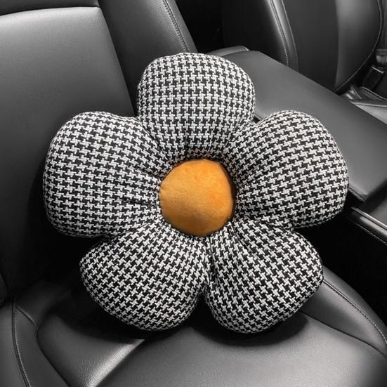 Уютная подушка для автомобильного сиденья, зимняя плюшевая четырехсезонная черно-белая волокнистая грелка, автомобильные аксессуары