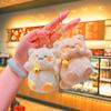 Cute Lucky Cat Keychain Small Bell Plush Cat Pendant Creative Maneki Neko Dolls  Backpack Decor