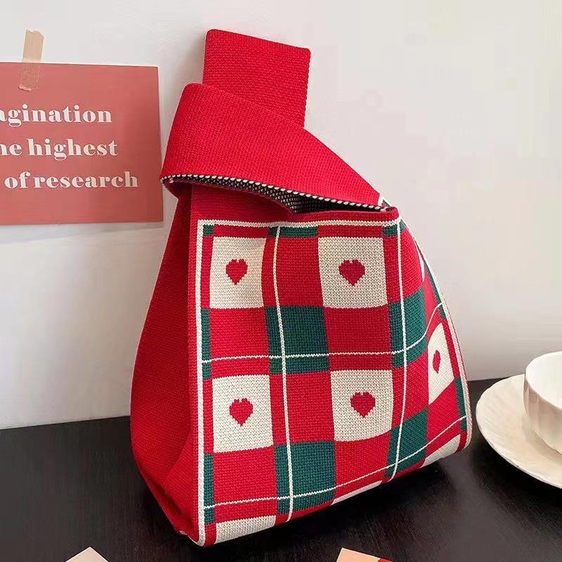 Женская толстая вязаная плетеная сумка-тоут - Подарочная и сувенирная сумочка