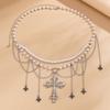 Acrylic Beads Y2K Silver Waist Chain Adjustable Crystal Tassel Waistband  Waist Seal