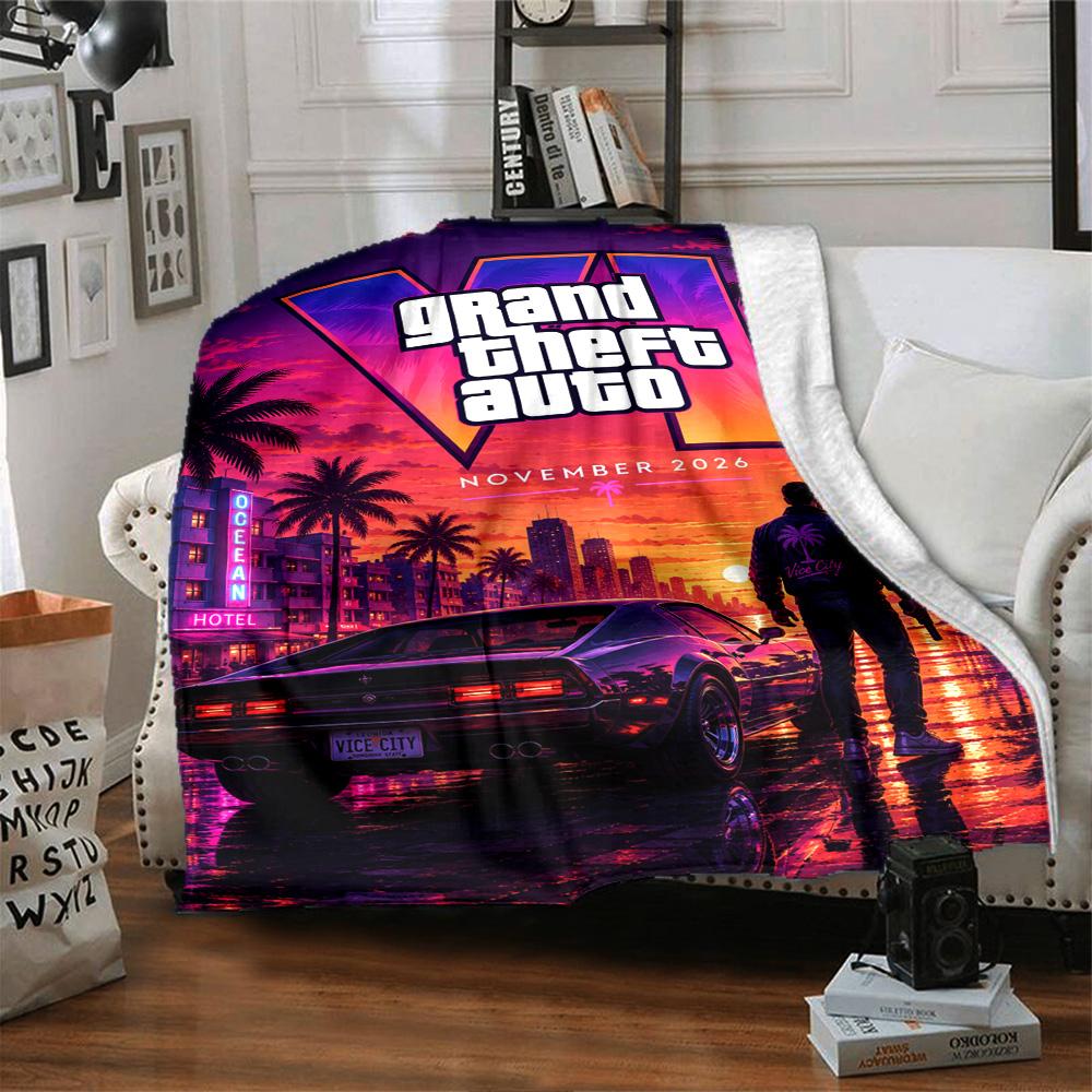 Grand Theft Auto Blanket Warmthful Decor Perfect for Chair Bedding Bed for All Occasions Digital Print Suitable for Gifting Relatives and Friends