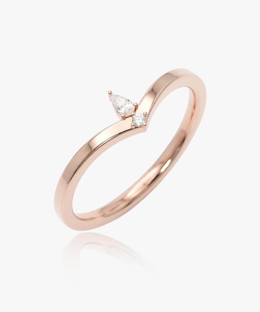 Кольцо Helene Jewelry из стерлингового серебра 925 пробы с краем в форме капли (Тип А)