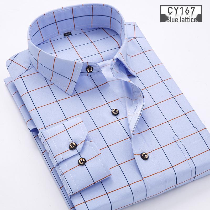 Новая мужская рубашка с длинным рукавом в клетку и цветочным принтом Slim Fit - Корейская повседневная мода