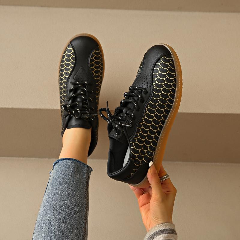 Fashion Large Size Flat Shoes Four Seasons Round Head Front Lacing Soft Sole Anti-slip Wear-resistant Low-top Shoes 35-43